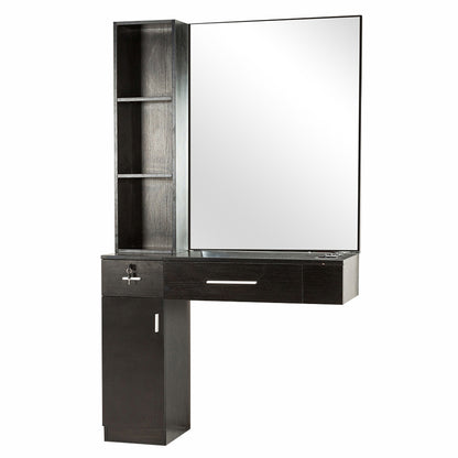 Barberpub station de coiffure station de service table miroir table de coiffure armoire miroir 6154-3036BK