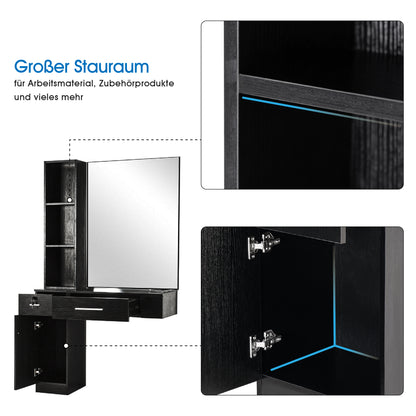 Barberpub station de coiffure station de service table miroir table de coiffure armoire miroir 6154-3036BK