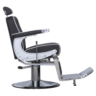 Barberpub poltrona da barbiere, arredo per parrucchieri, poltrona da parrucchiere, sedia da lavoro 3822, salone SPA, similpelle in PVC, reclinabile a 140°, regolabile in altezza