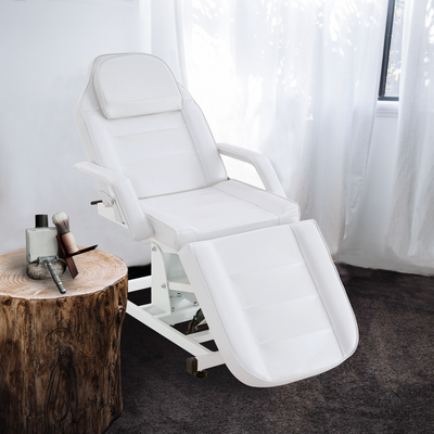 Barberpub Lettino elettrico per tatuaggi e massaggi, set di lettino estetico, lettino terapeutico e attrezzatura per trattamenti di bellezza pieghevole e regolabile in altezza, 0100 (nero / bianco)