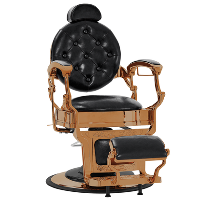 Barberpub hairdressing chair hydraulic hairdressing chair 2933, with retro/vintage style, 360° rotatable, imitation leather, gold frame/rose gold frame, 113 × 68 × 109 cm