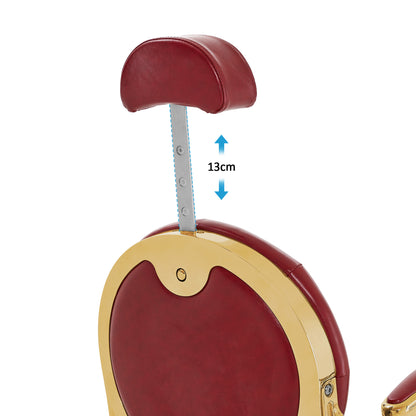 Barberpub hairdressing chair hydraulic hairdressing chair 2933, with retro/vintage style, 360° rotatable, imitation leather, gold frame/rose gold frame, 113 × 68 × 109 cm