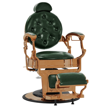 Barberpub hairdressing chair hydraulic hairdressing chair 2933, with retro/vintage style, 360° rotatable, imitation leather, gold frame/rose gold frame, 113 × 68 × 109 cm