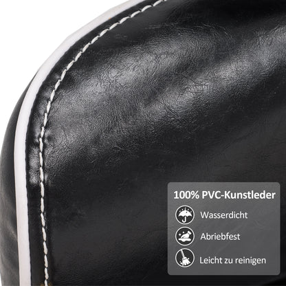 Fauteuil de coiffure Barberpub avec appui-tête, réglable en hauteur et inclinable, style rétro vintage, similicuir, 3078 (noir et or)
