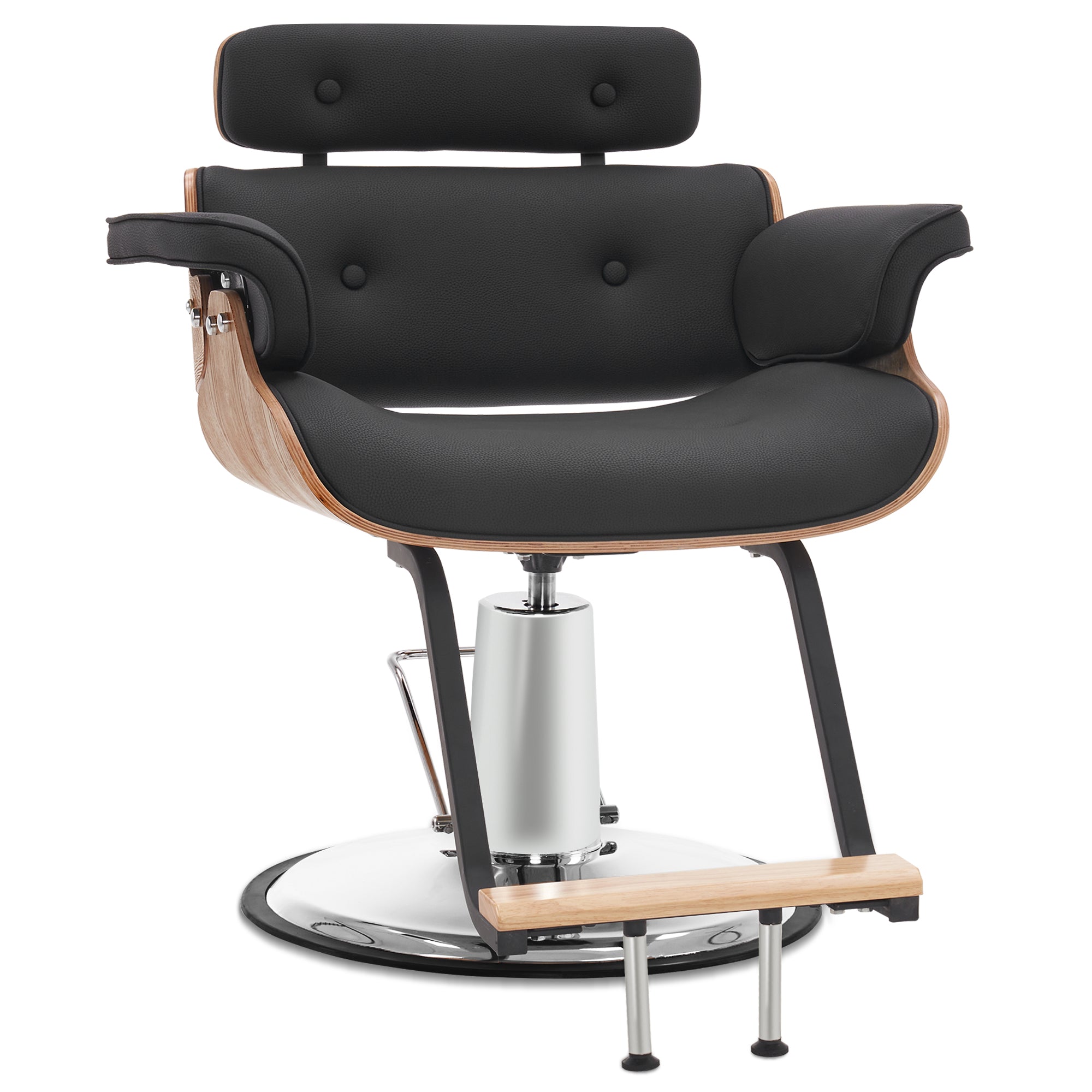 Fauteuil de coiffure Barberpub avec appui-tête, fauteuil de coiffure réglable en hauteur pour hommes et femmes, équipement de coiffure chaise d'opération à domicile vintage rétro, simili cuir, 8261