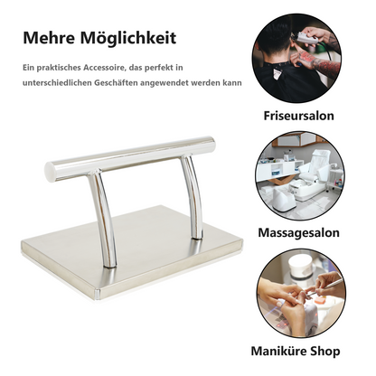 Barberpub stainless steel footrest professional hairdresser footrest, mobile foot pedal footrest, foot rest footrest hairdresser chair salon equipment, FT001, (silver/gold)