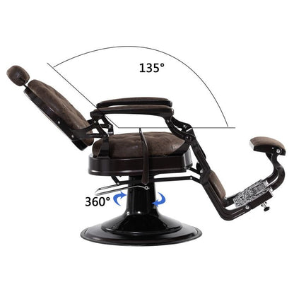 Fauteuil de coiffure Barberpub, style rétro/vintage, marron 3849DR
