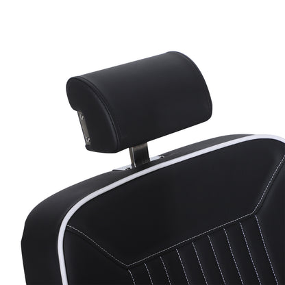 Barberpub Friseurstuhl Friseureinrichtung Friseursessel Bedienungsstuhl 3822, Salon SPA PVC-Kunstleder 140° Kippbar, höhenverstellbar