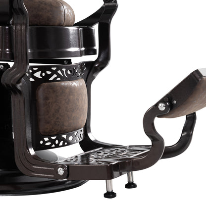 Fauteuil de coiffure Barberpub, style rétro/vintage, marron 3849DR