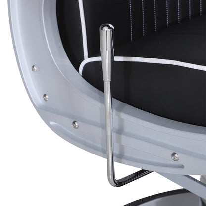 Barberpub Friseurstuhl Friseureinrichtung Friseursessel Bedienungsstuhl 3822, Salon SPA PVC-Kunstleder 140° Kippbar, höhenverstellbar