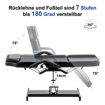 Barberpub Hydraulic Cosmetic Bed Therapy Bed Massage Bed Tattoo Bed 0006BK/W