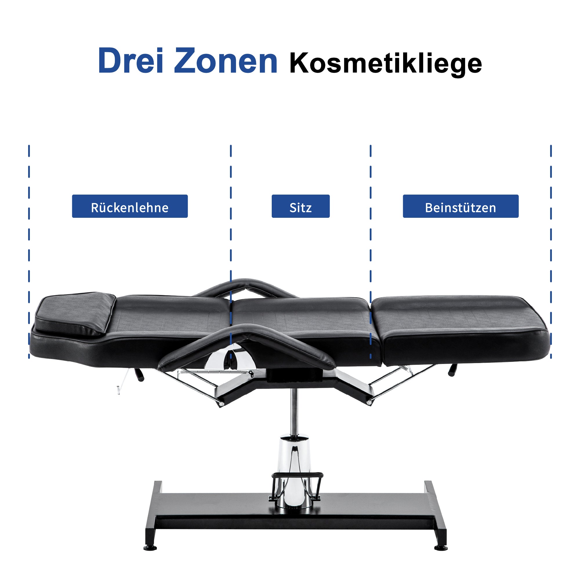 Barberpub Hydraulic Cosmetic Bed Therapy Bed Massage Bed Tattoo Bed 0006BK/W
