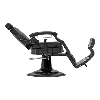 Barberpub hairdressing chair with retro/vintage style, matte black 2933BK, with retro/vintage style, 360° rotatable, imitation leather, 113 × 68 × 109 cm