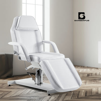 Poltrona cosmetica idraulica Barberpub, lettino da terapia, lettino da massaggio, lettino per tatuaggi 0006BK/W