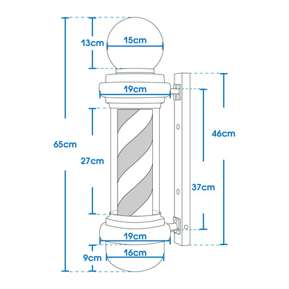 Barberpub Barber Pole with LED ball light Salon equipment rotatable Barbershop column L018B