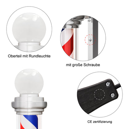 Barberpub Barber Pole with LED ball light Salon equipment rotatable Barbershop column L018B